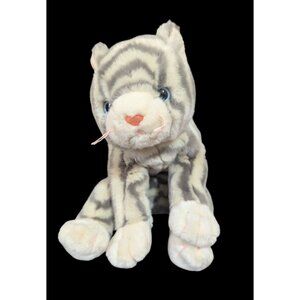 Ty Beanie Buddy SILVER the Cat Gray Striped Tabby Plush Stuffed Animal 1999